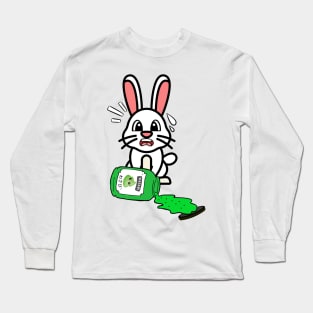 Cute Bunny Spills a jar of wasabi sauce Long Sleeve T-Shirt